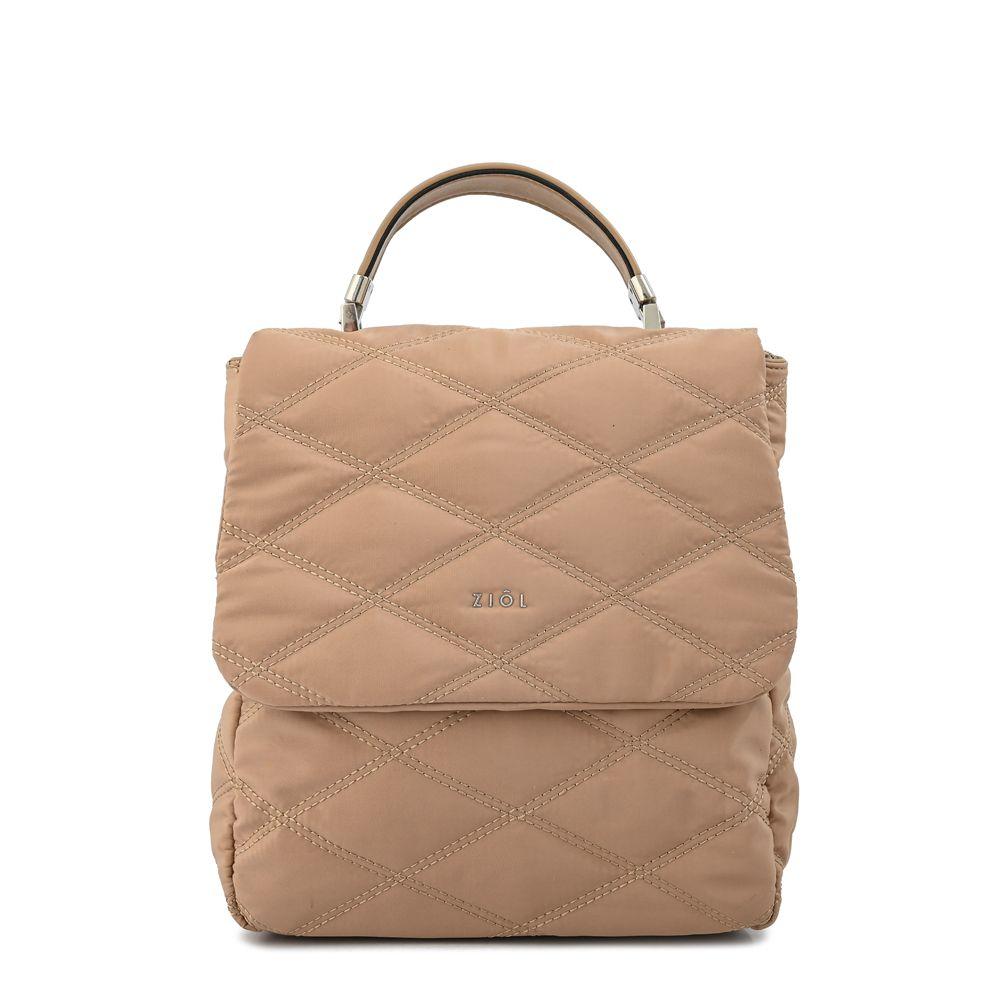 Mochila con tapa elvira mediana beige oscuro-0