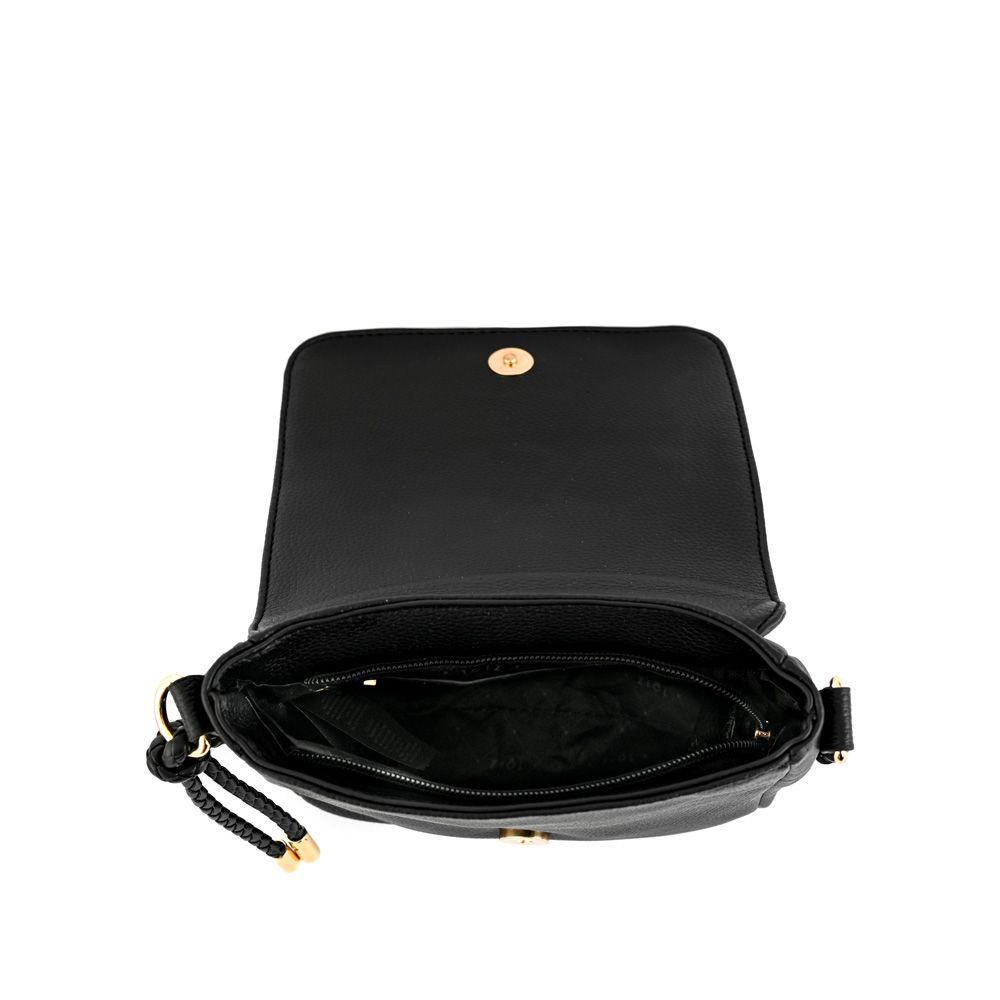 Cartera bandolera con tapa pequeña melchy negro-3