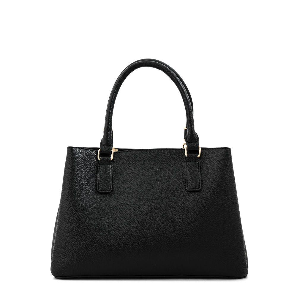 Cartera dos asas tres divisiones mediana manecita negro-2
