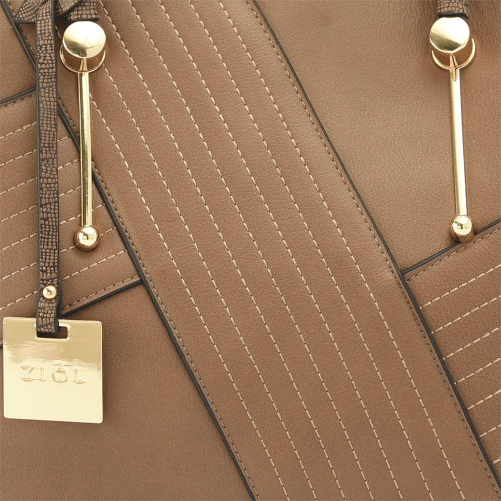Elma Cartera Tipo Dos Asas Dos Divisiones Taupe Oscuro-3