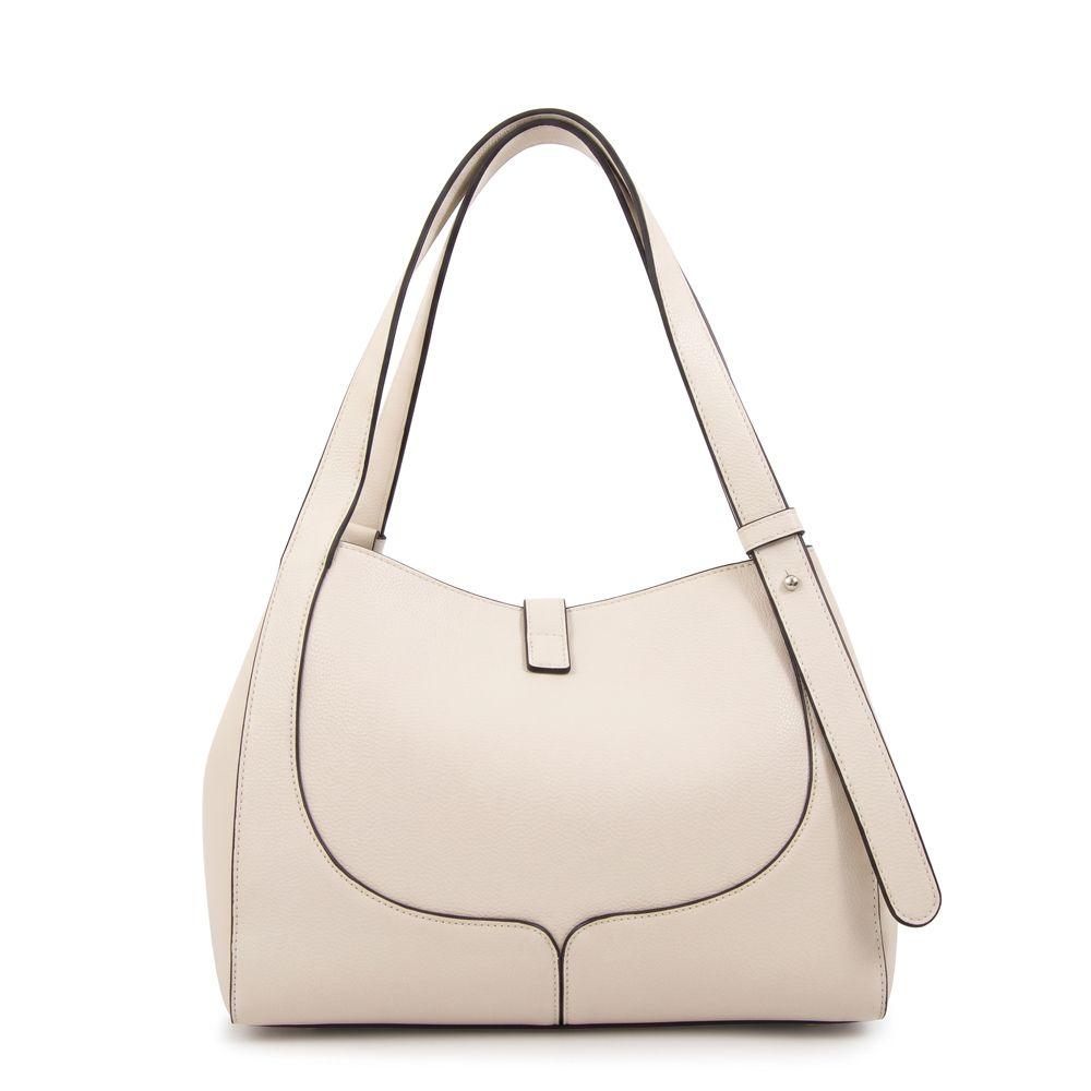Cartera tote carey pequeña blanco crudo-2