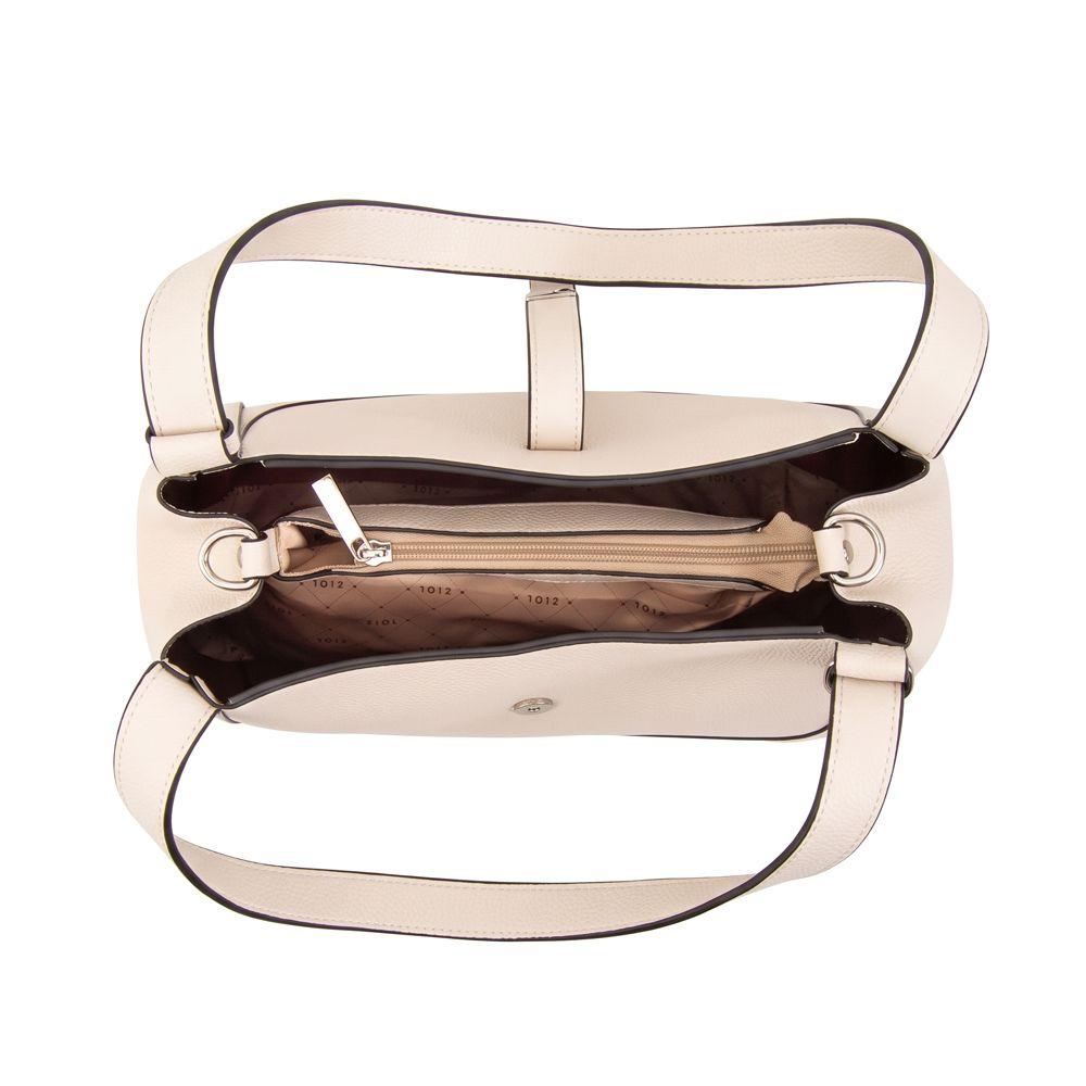 Cartera tote carey pequeña blanco crudo-3