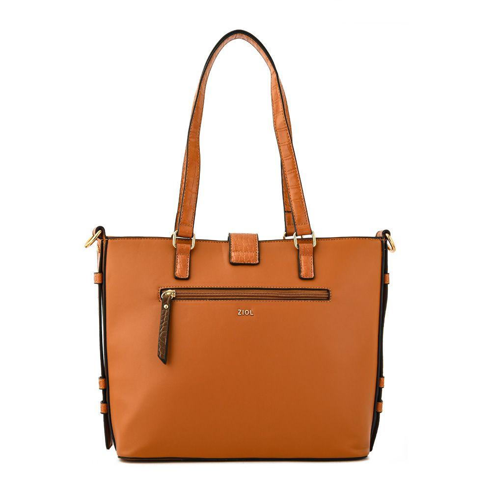 Cartera dos asas tres divisiones mediana federica camel-2