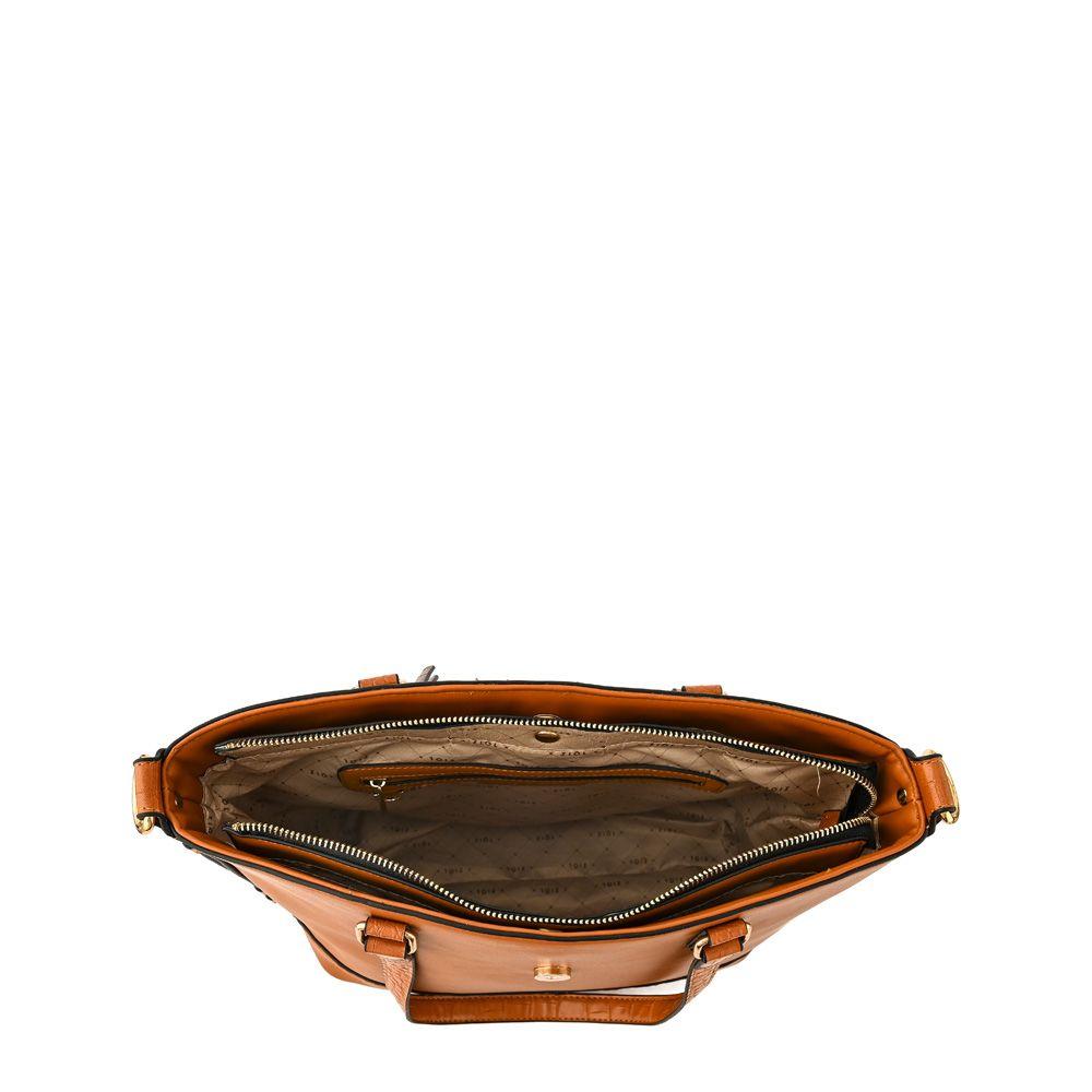 Cartera dos asas tres divisiones mediana federica camel-3