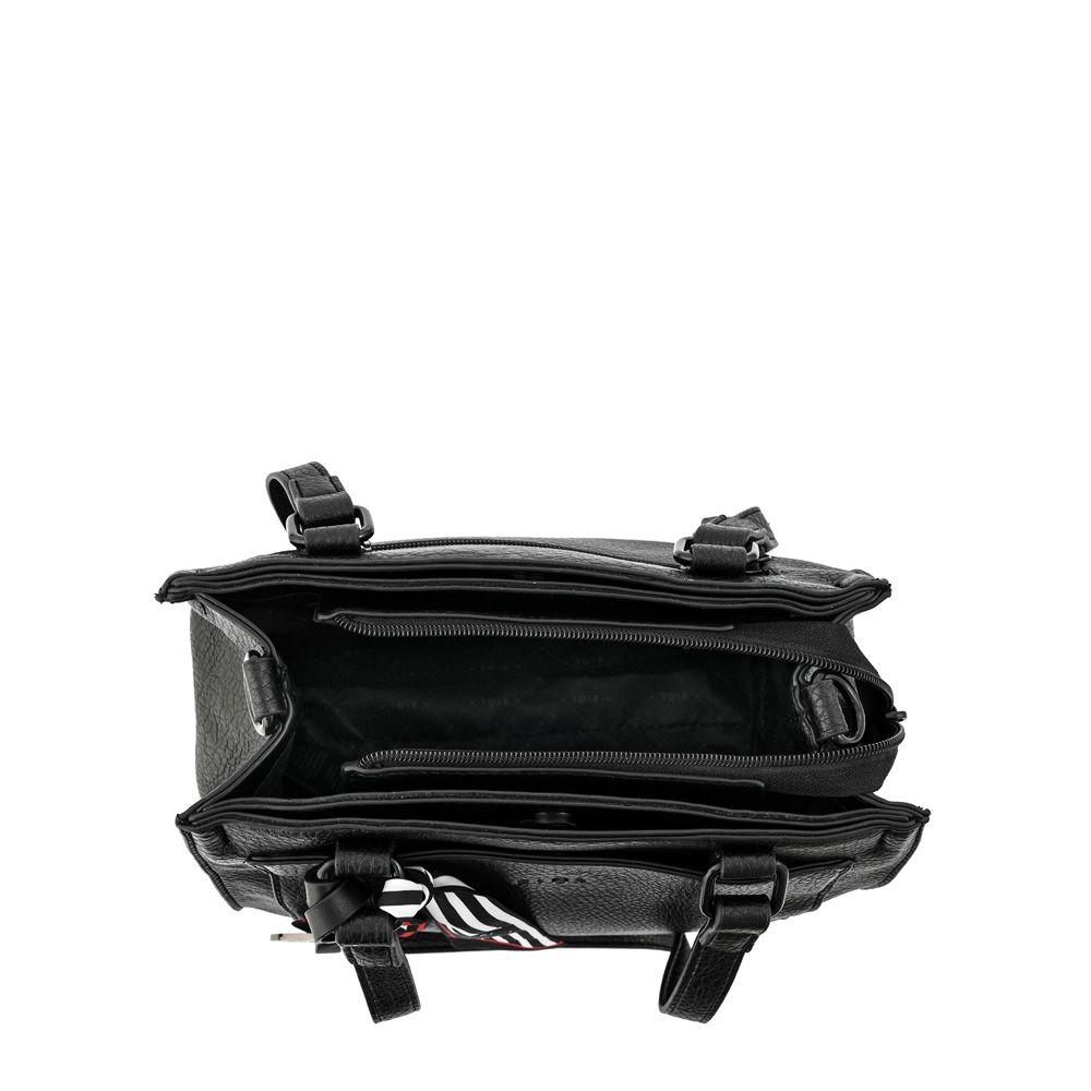 Cartera dos asas tres divisiones mediana raina negro-3