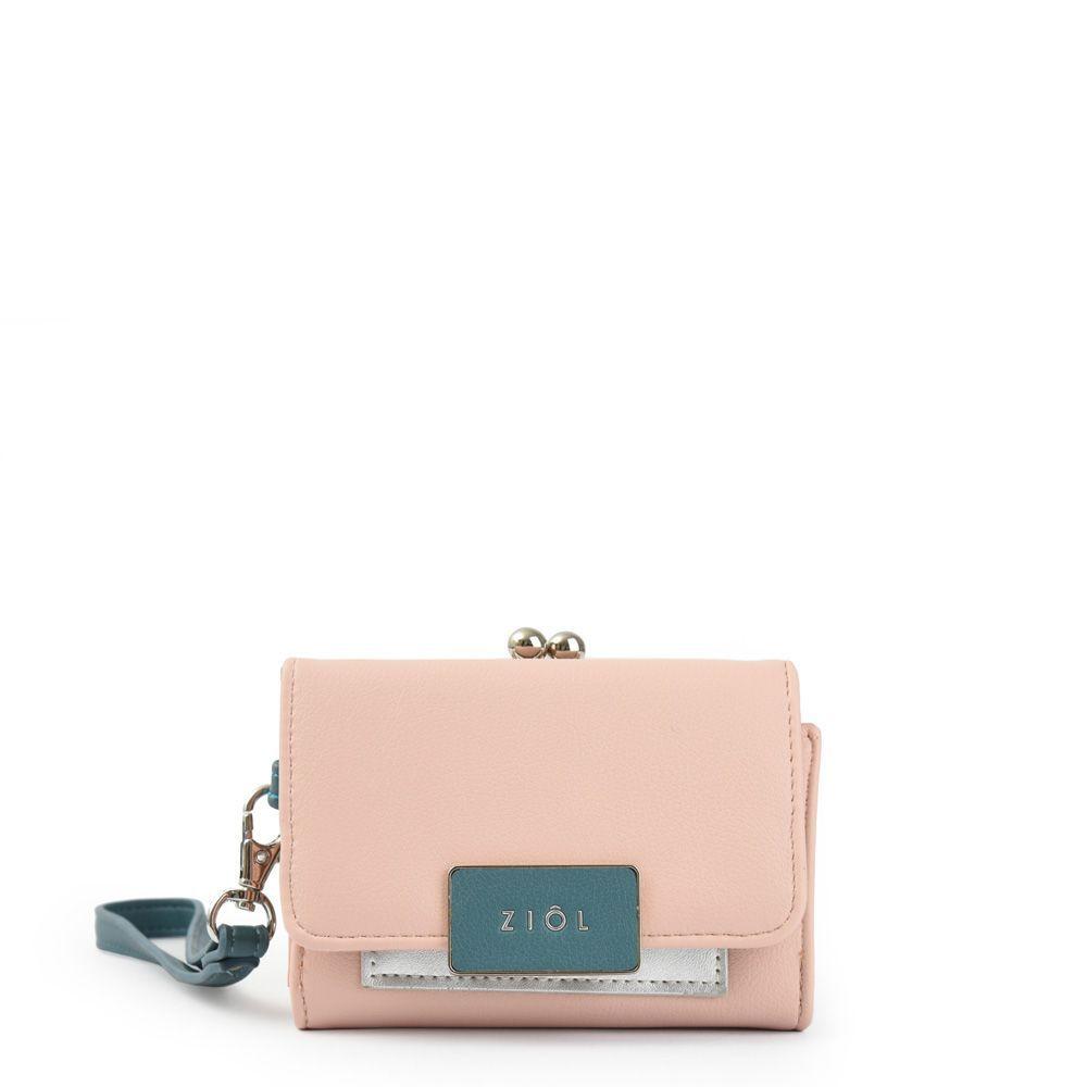 Alanya Billetera Chica Con Pellizco Rosado Claro-0