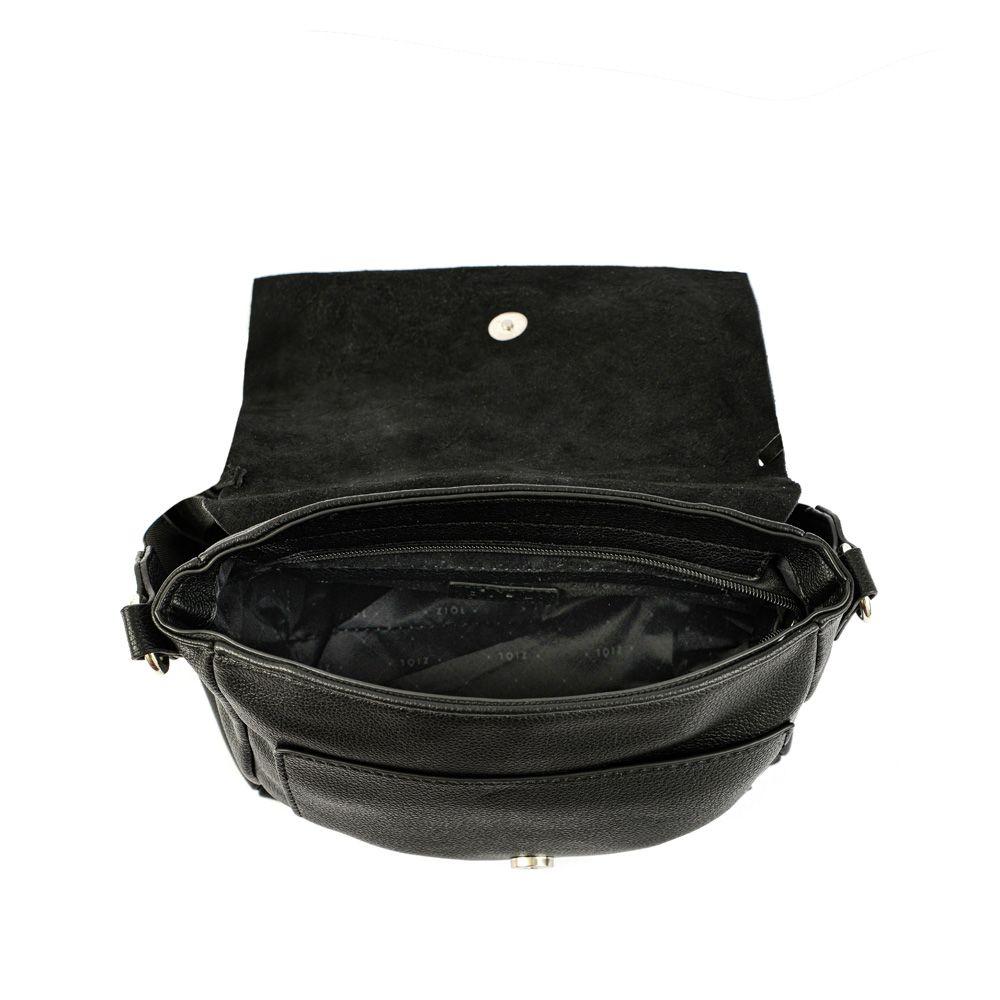 Cartera bandolera con tapa mediana adelia negro-3