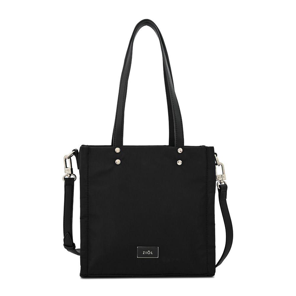 Cartera dos asas tres divisiones mediana lisette negro-0