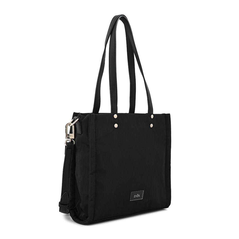 Cartera dos asas tres divisiones mediana lisette negro-1