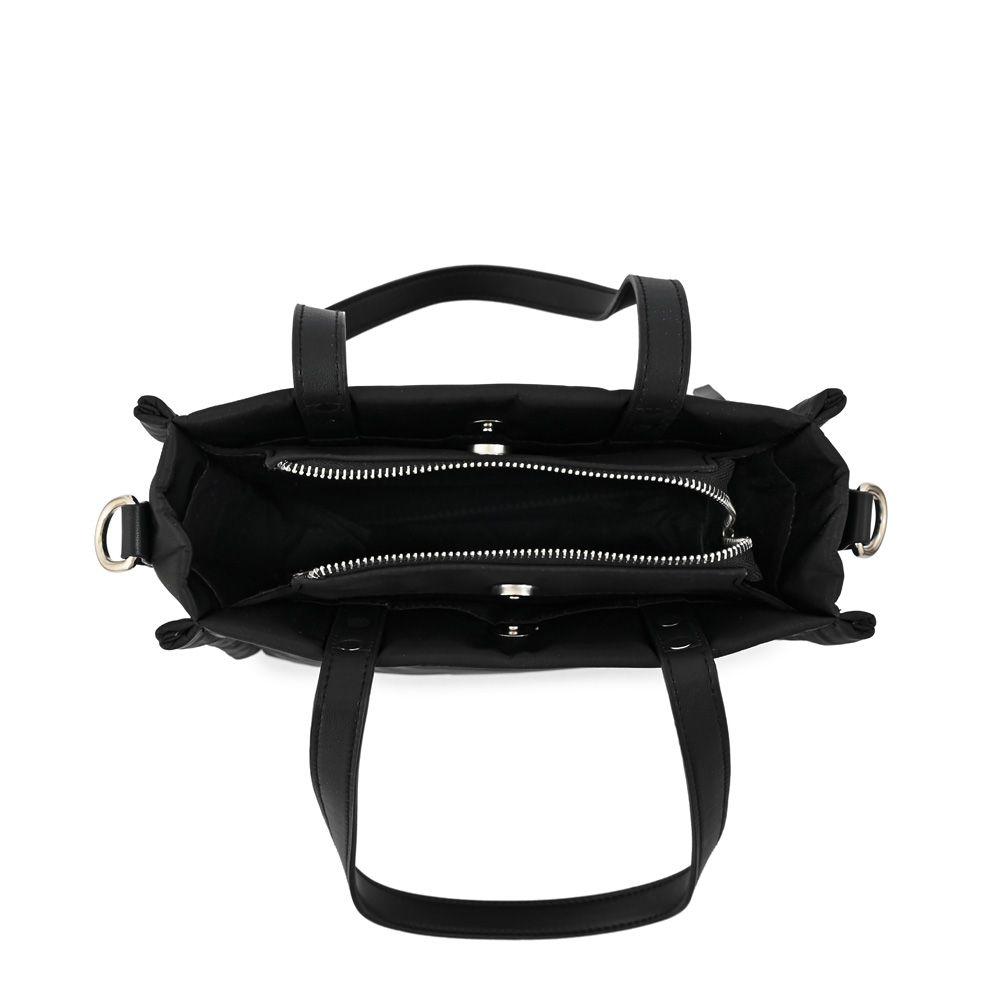 Cartera dos asas tres divisiones mediana lisette negro-3