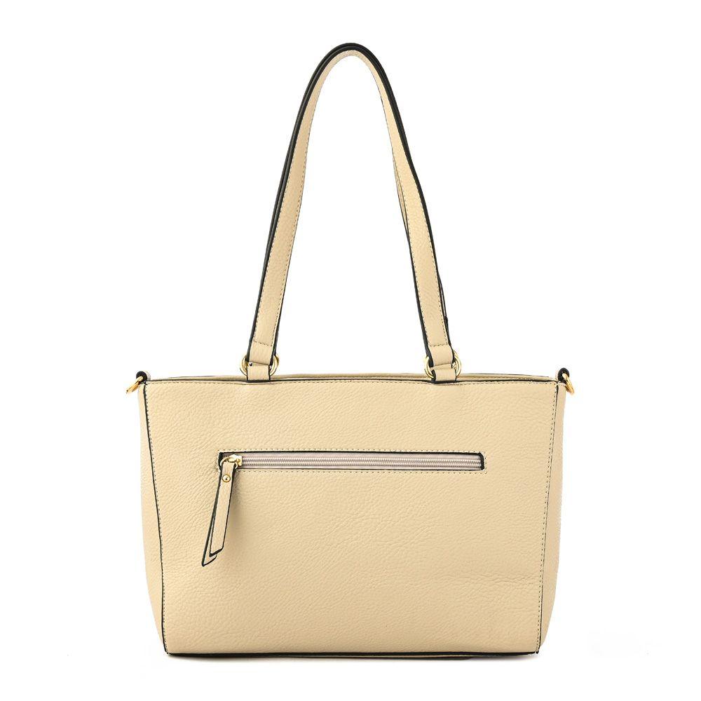 Cartera dos asas mediana agata beige-2