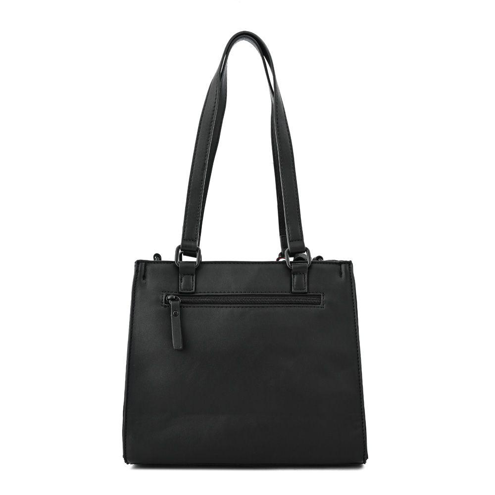 Cartera dos asas tres divisiones mediana raina negro especial-1