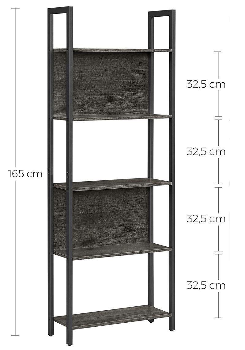 Estante Librero 5 niveles Negro-3