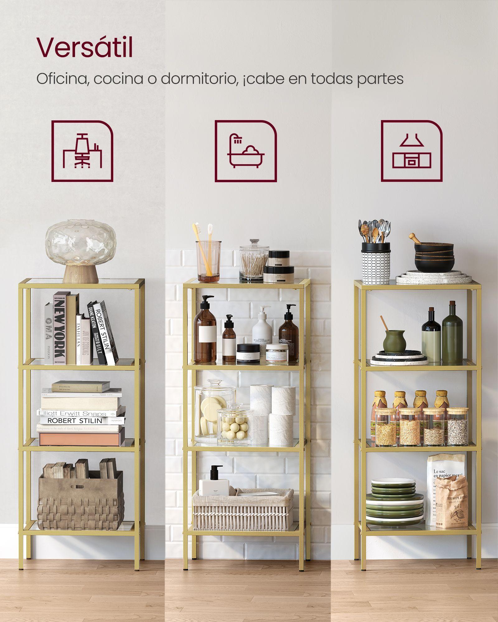 Estante de Vidrio Gold 4 Repisas Premium-3