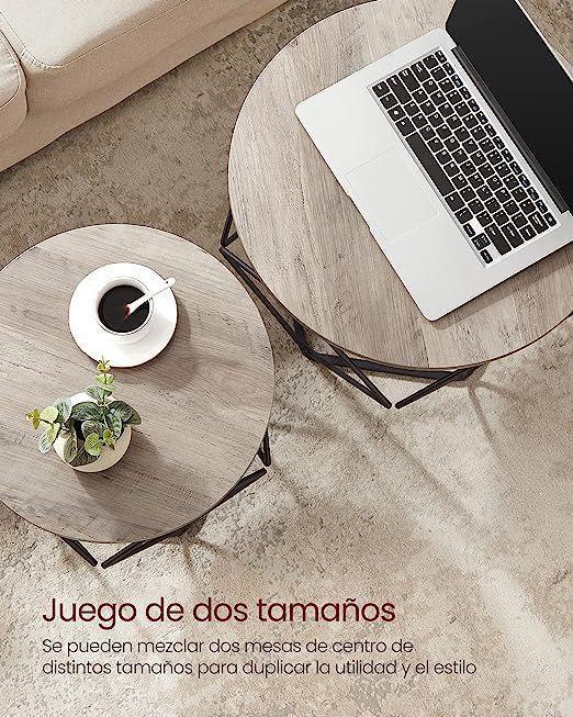 Set Mesa De Centro Base Hexagonal Gris-3