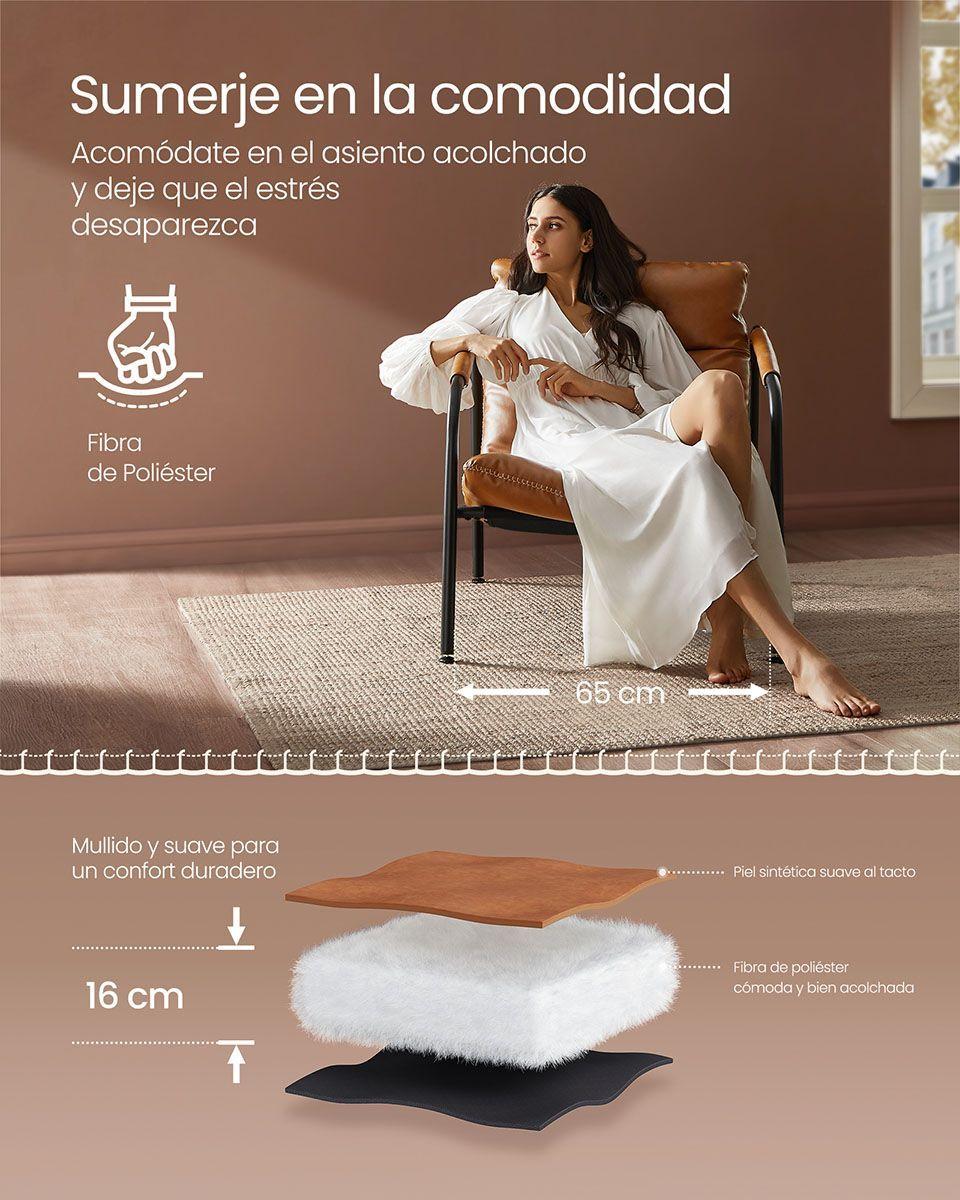 Sillón Ekho con brazos marrón-4