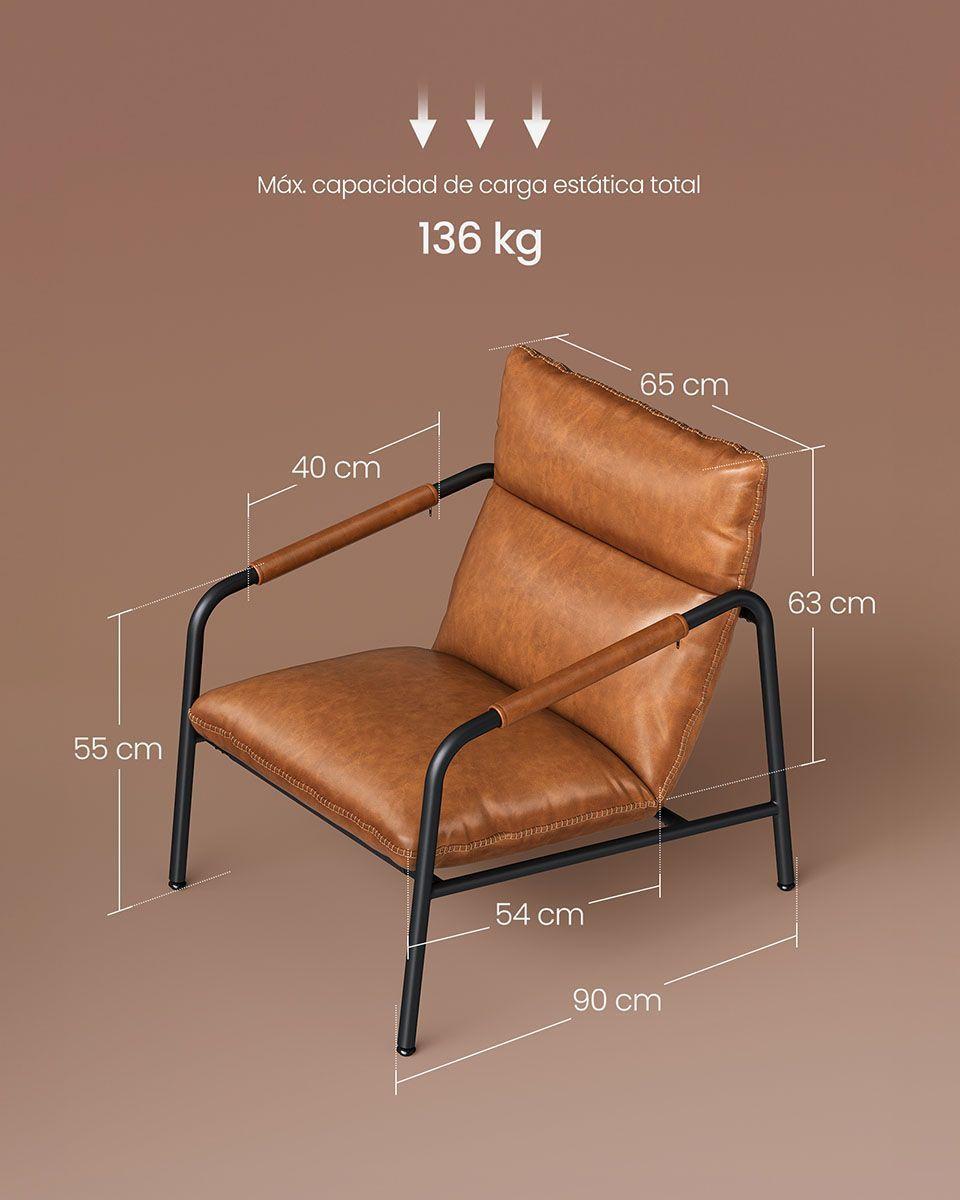 Sillón Ekho con brazos marrón-3