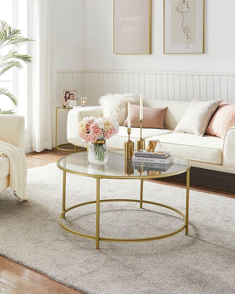 Mesa de centro vidrio Gold premium-1