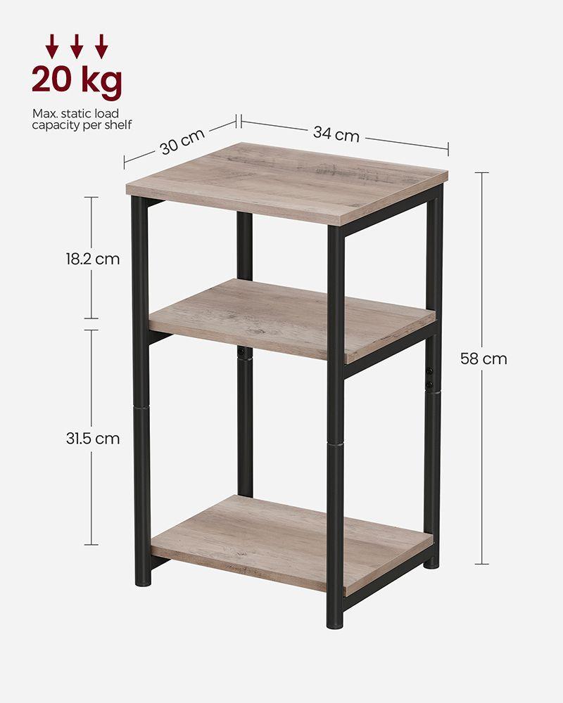 Mesa Lateral 3 Niveles Grey regulable-4