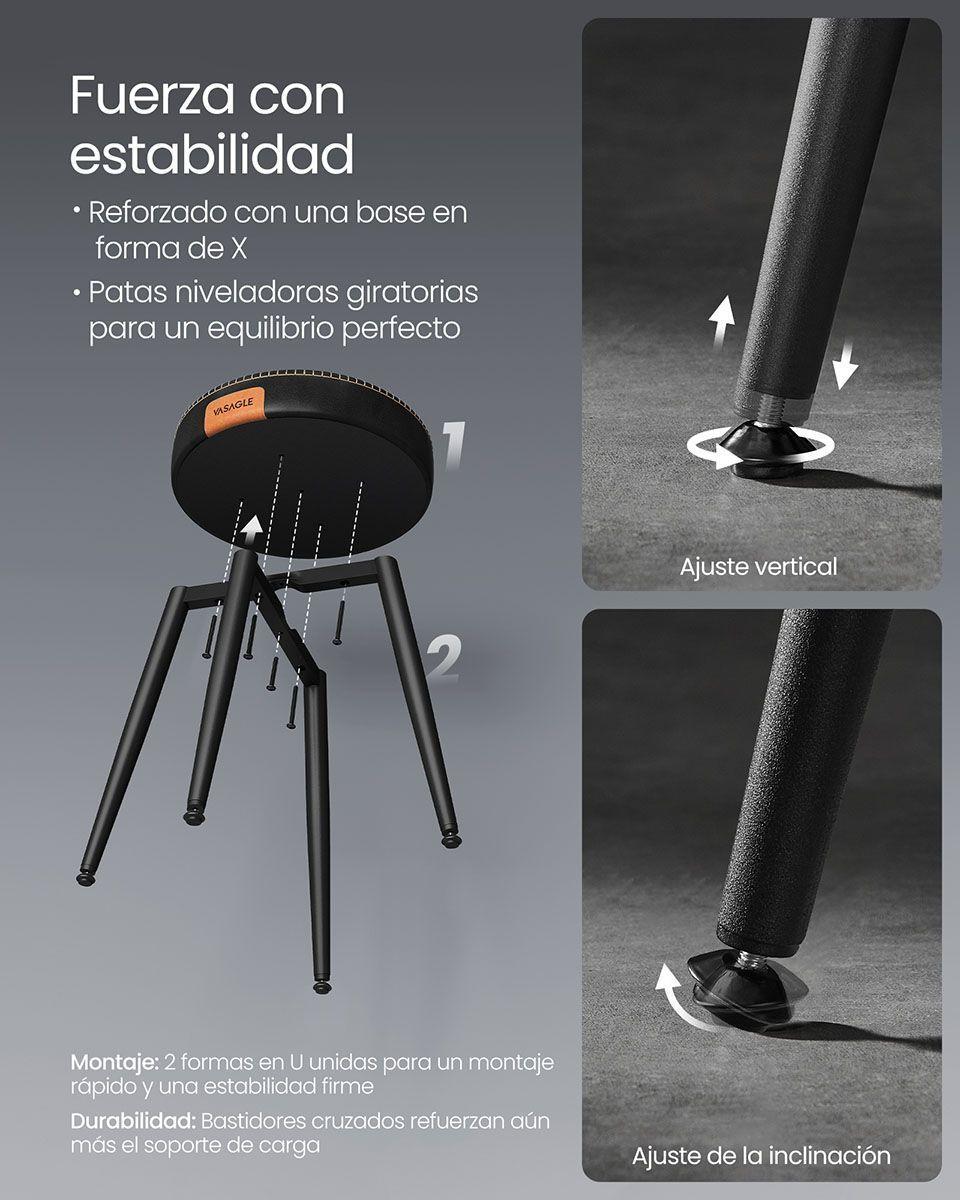 Set Asiento Ekho Cuero Negro piso-4