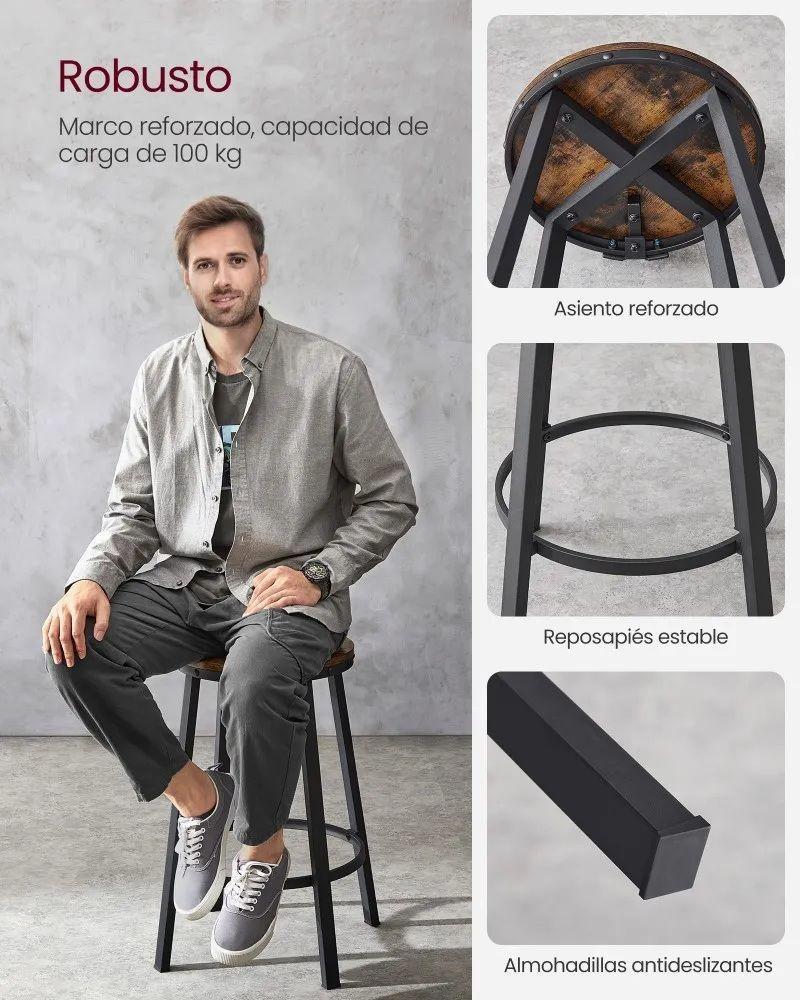 Set Taburetes Sillas de Bar con respaldo H625-2