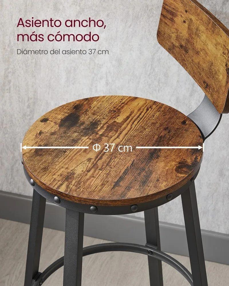 Set Taburetes Sillas de Bar con respaldo H625-4