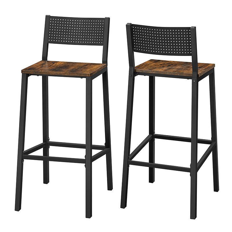 2 Taburetes Sillas de Bar Metal Black-1