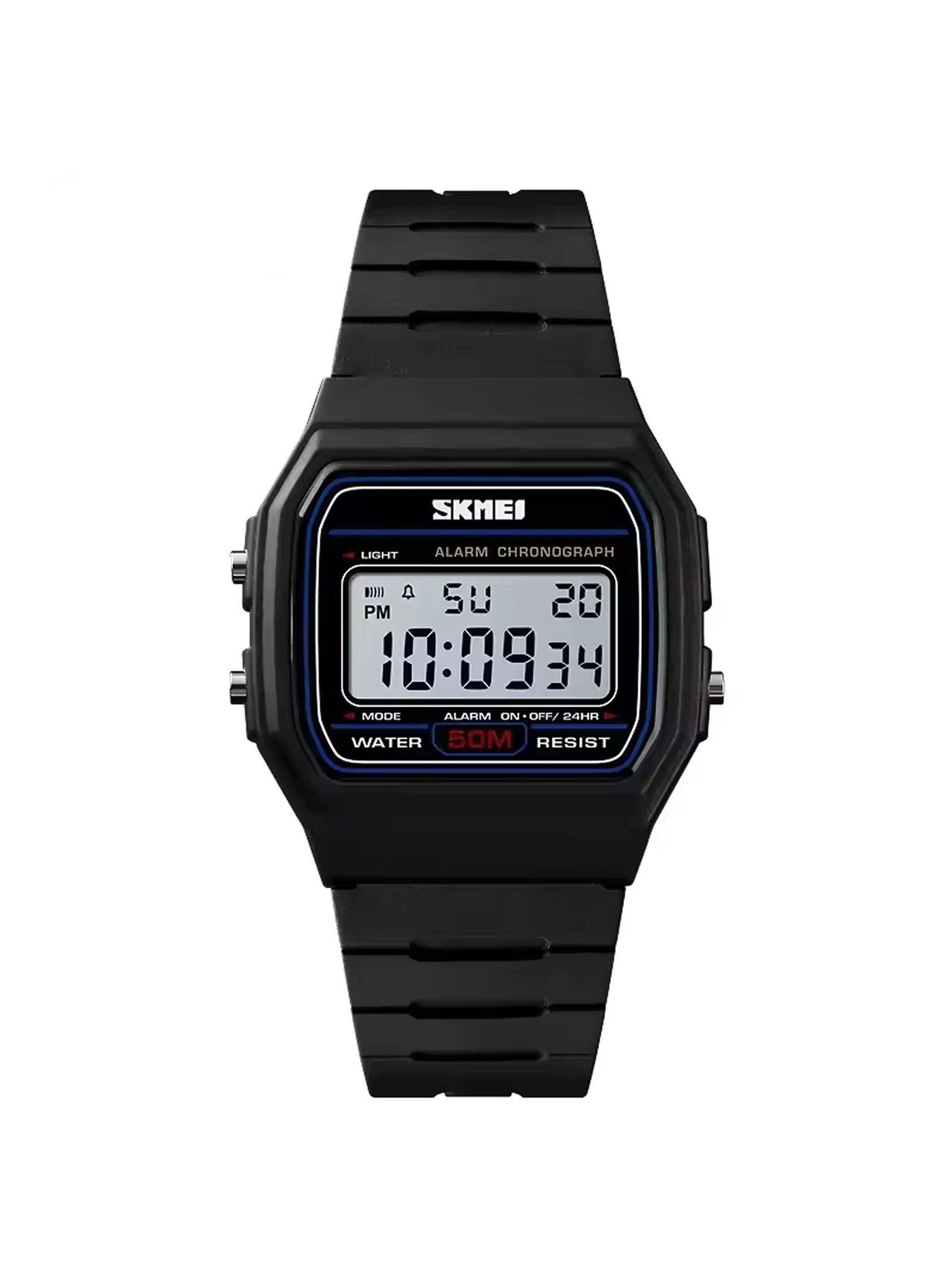 SKMEI 1412 NEGRO – Reloj Digital para Mujer, Retro, Resistente al Agua y Funcional-0