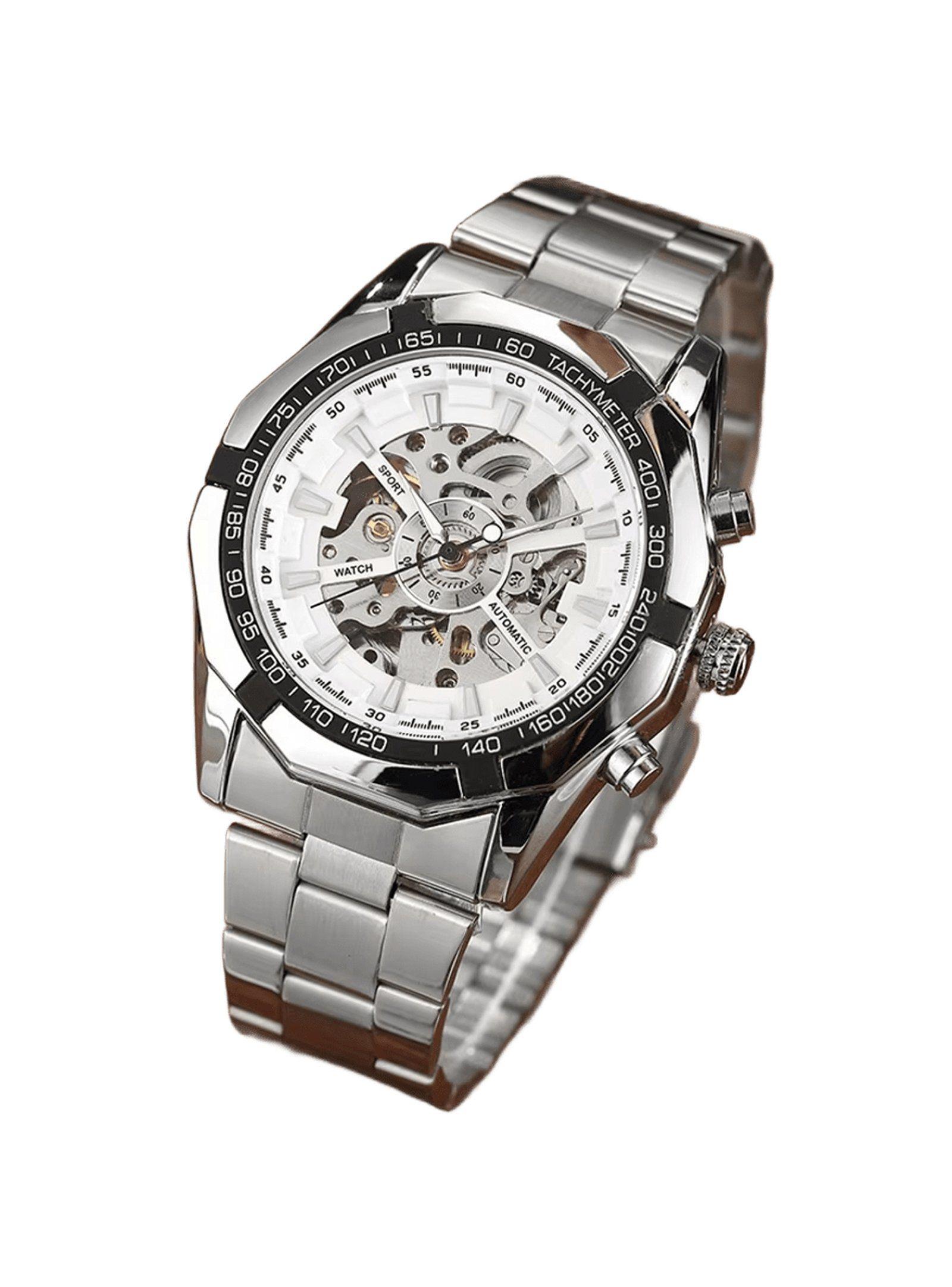 Reloj Automático TM340-SW Skeleton, Correa Metálica y Diseño Premium-3