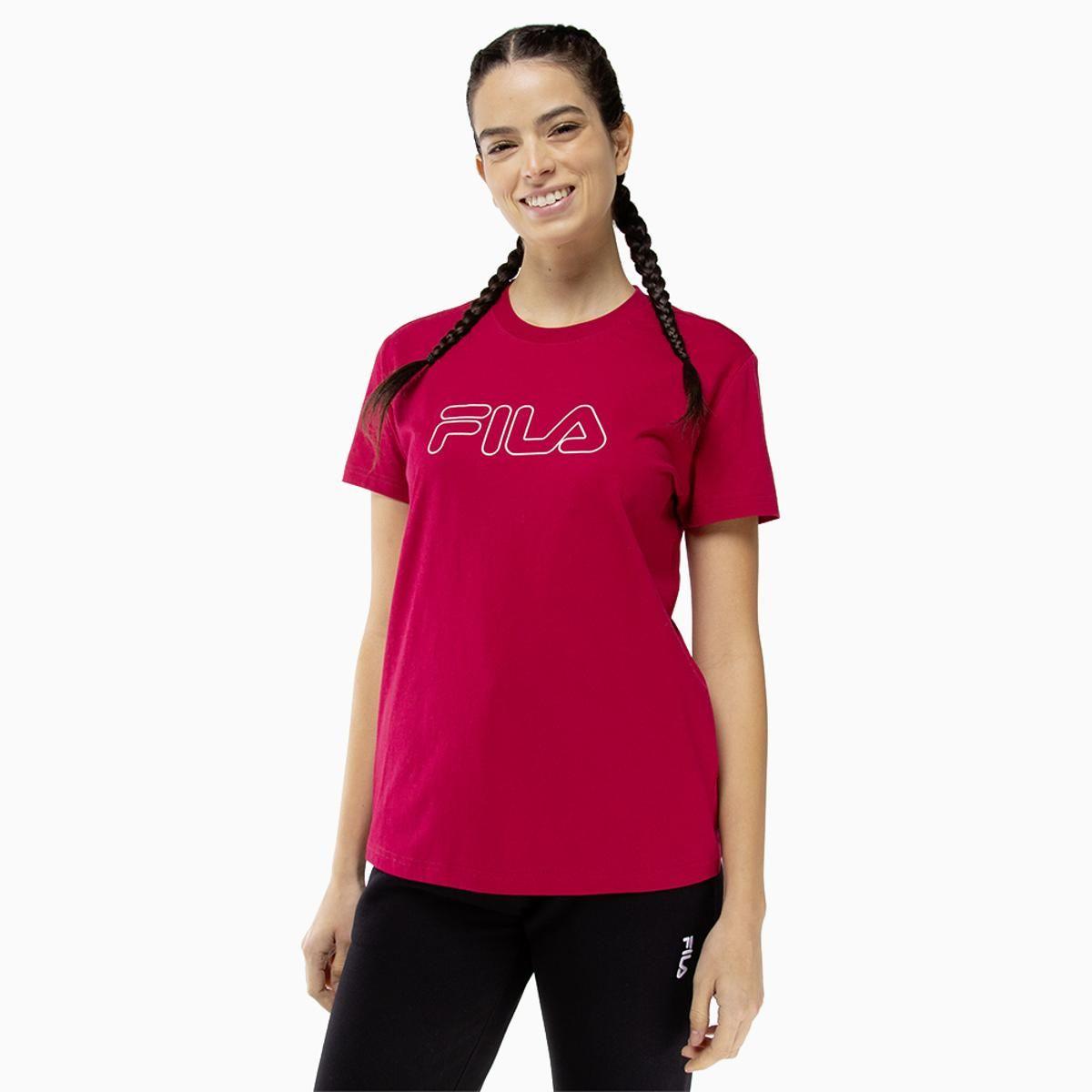 Polera Fila Basic Outline Mujer Rojo-0