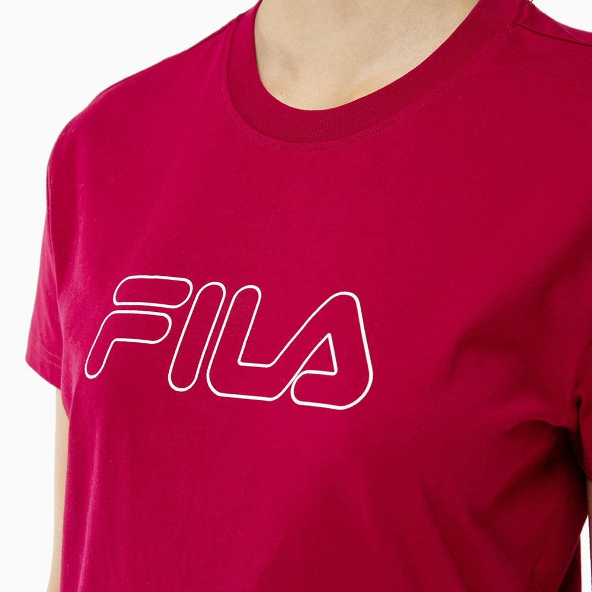 Polera Fila Basic Outline Mujer Rojo-2