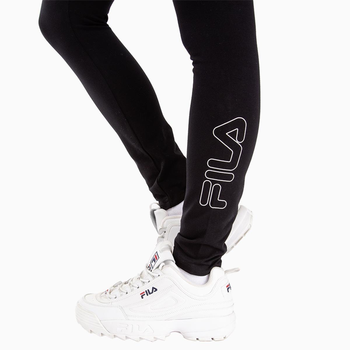 Calzas Fila Letter Mid Mujer Negro-3