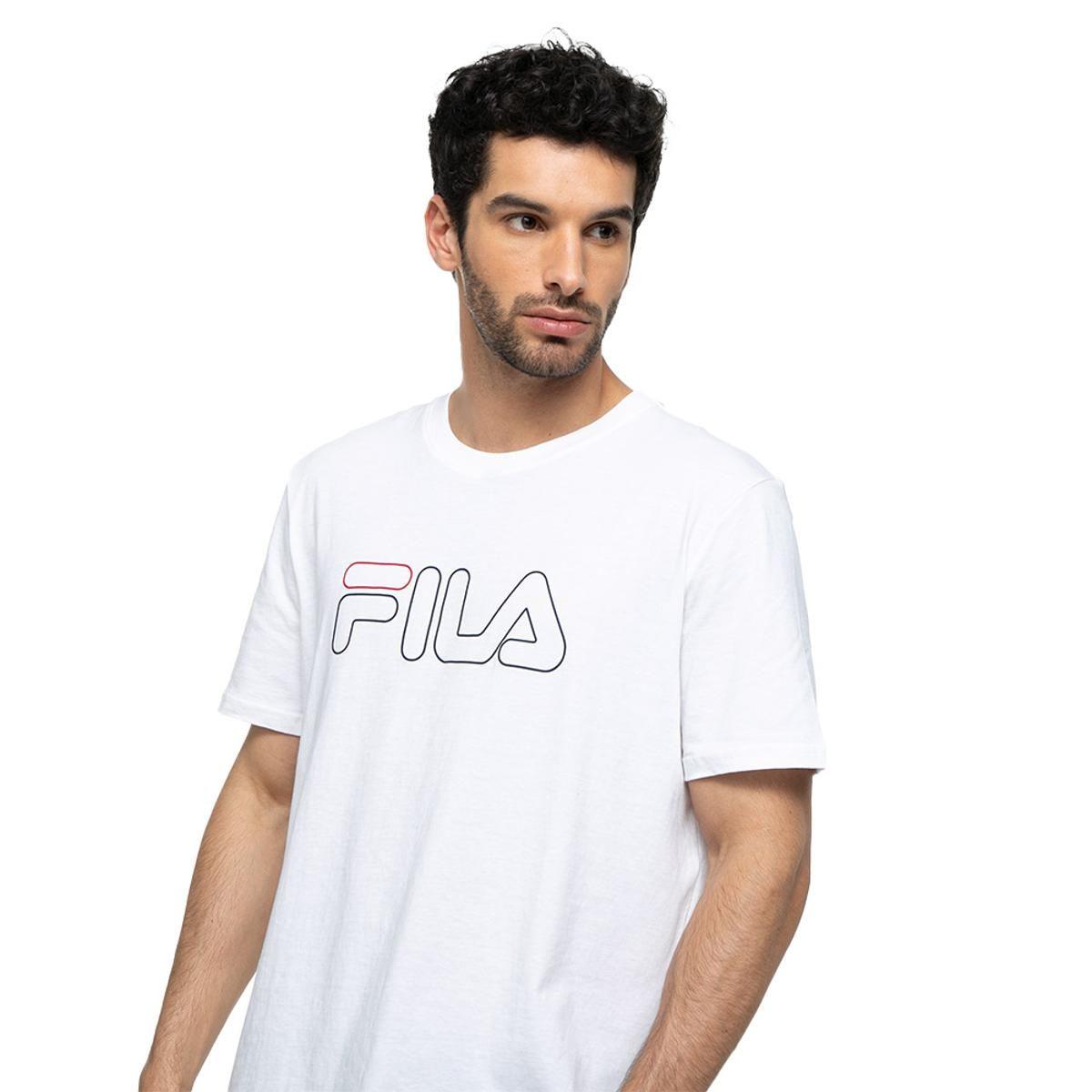 Polera Fila Letter Outline Hombre Blanco-2