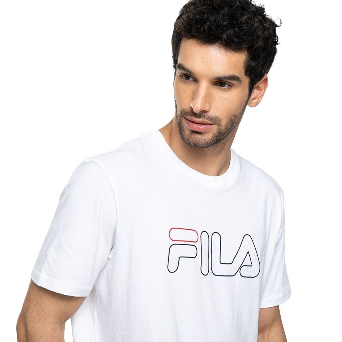 Polera Fila Letter Outline Hombre Blanco-3