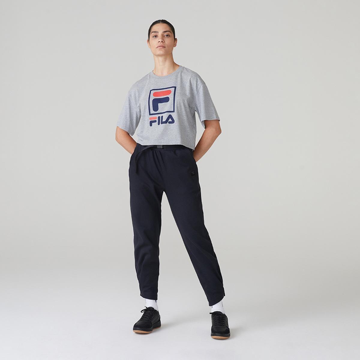 Polera Fila Stack New Mujer Gris-2