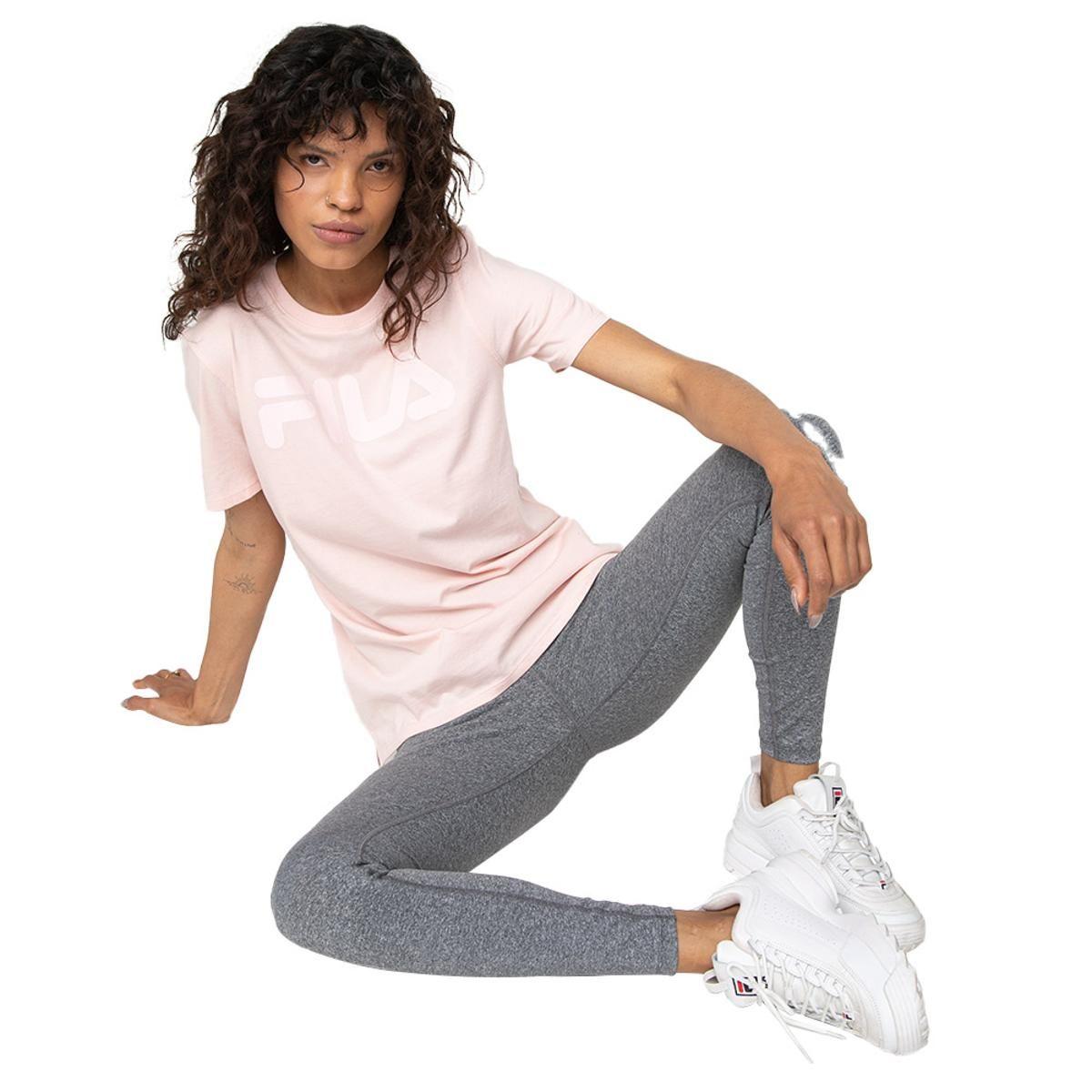 Polera Fila Letter Premium Mujer Rosado-4