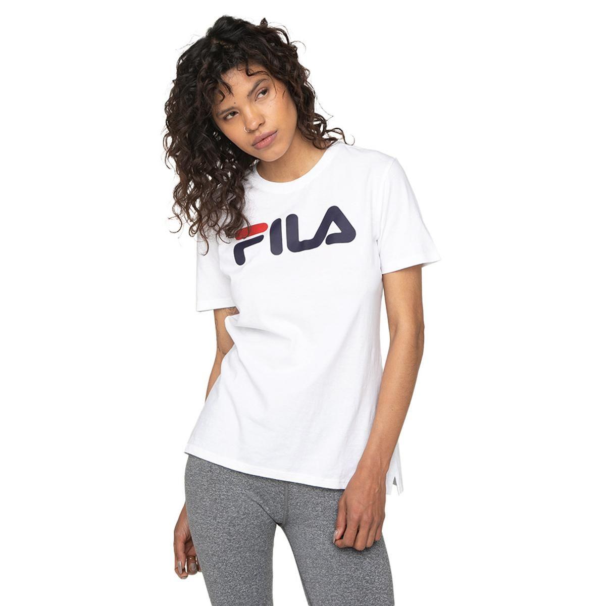 Polera Fila Letter Premium Mujer Blanco-0