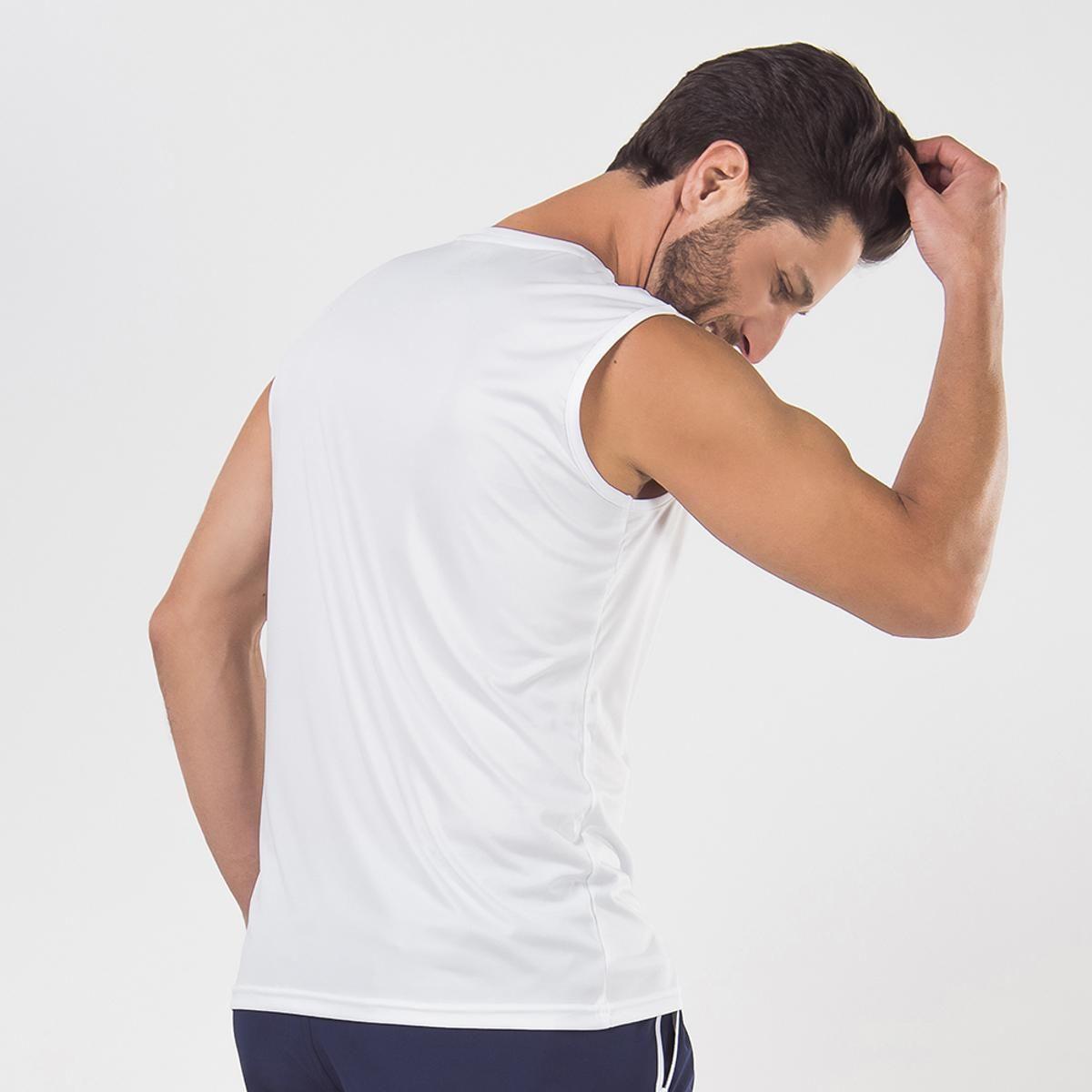 Polera Fila Basic Sports Sin Mangas Hombre Blanco-2