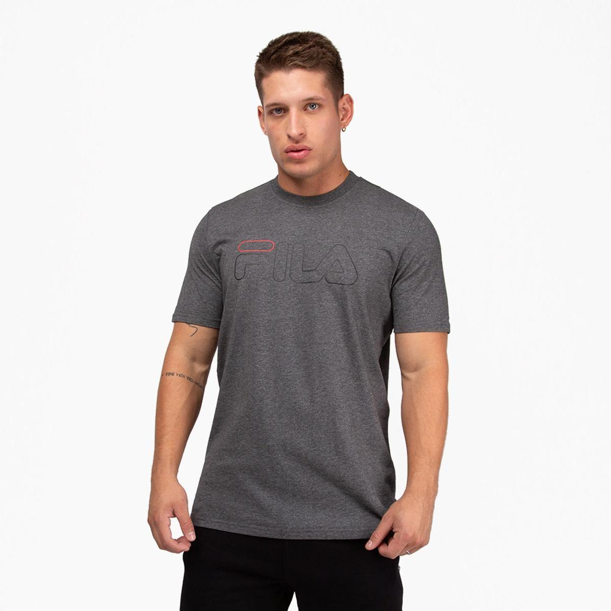 Polera Fila Letter Outline Hombre Gris-0