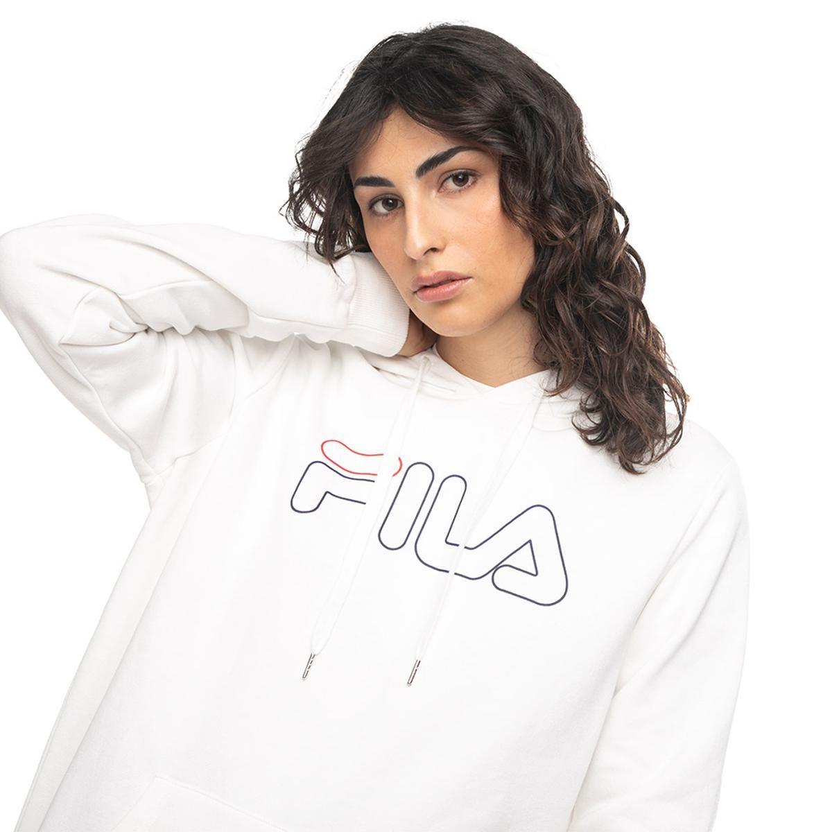 Polerón Fila Basic Outline Big Logo Mujer Blanco-1