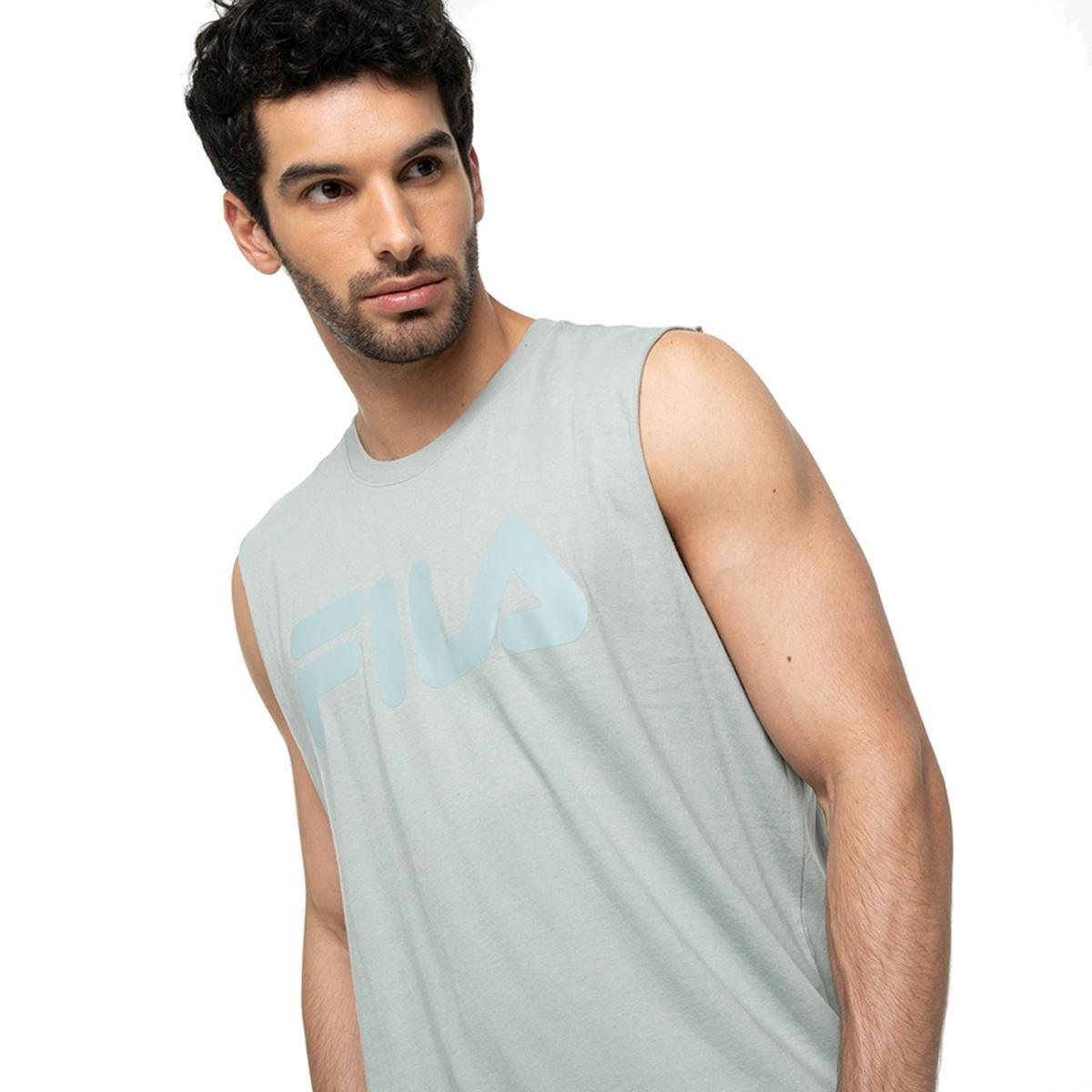 Polera Fila Letter Premium S/M Hombre Gris-2
