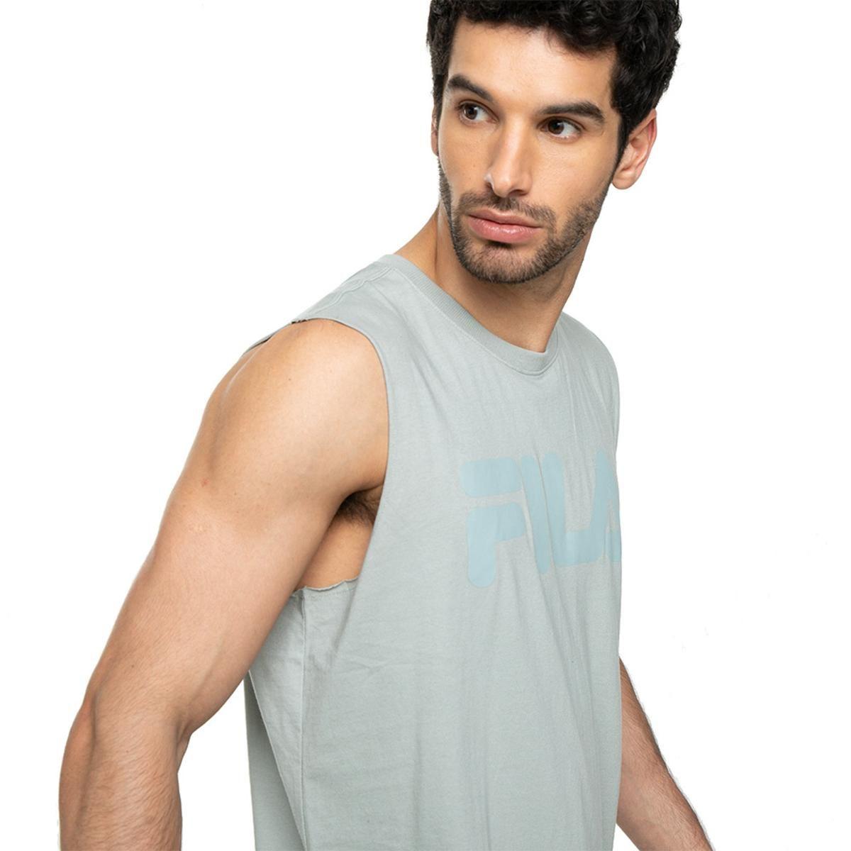 Polera Fila Letter Premium S/M Hombre Gris-3