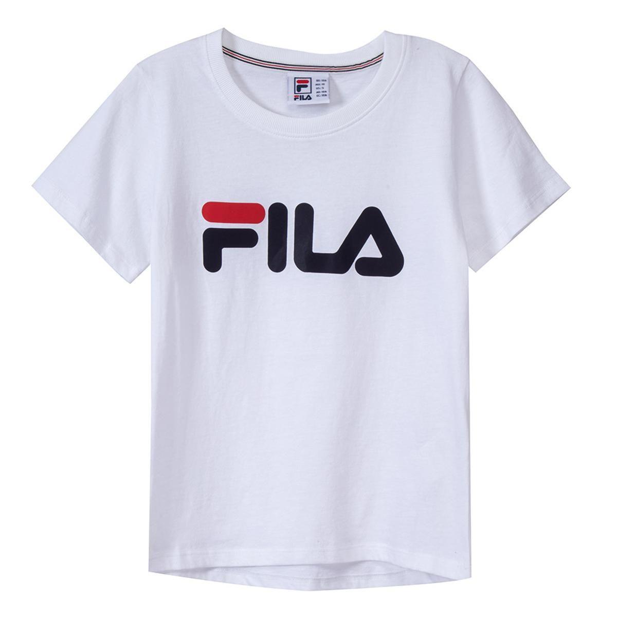 Polera Fila Letter Premium Niños Blanco-0