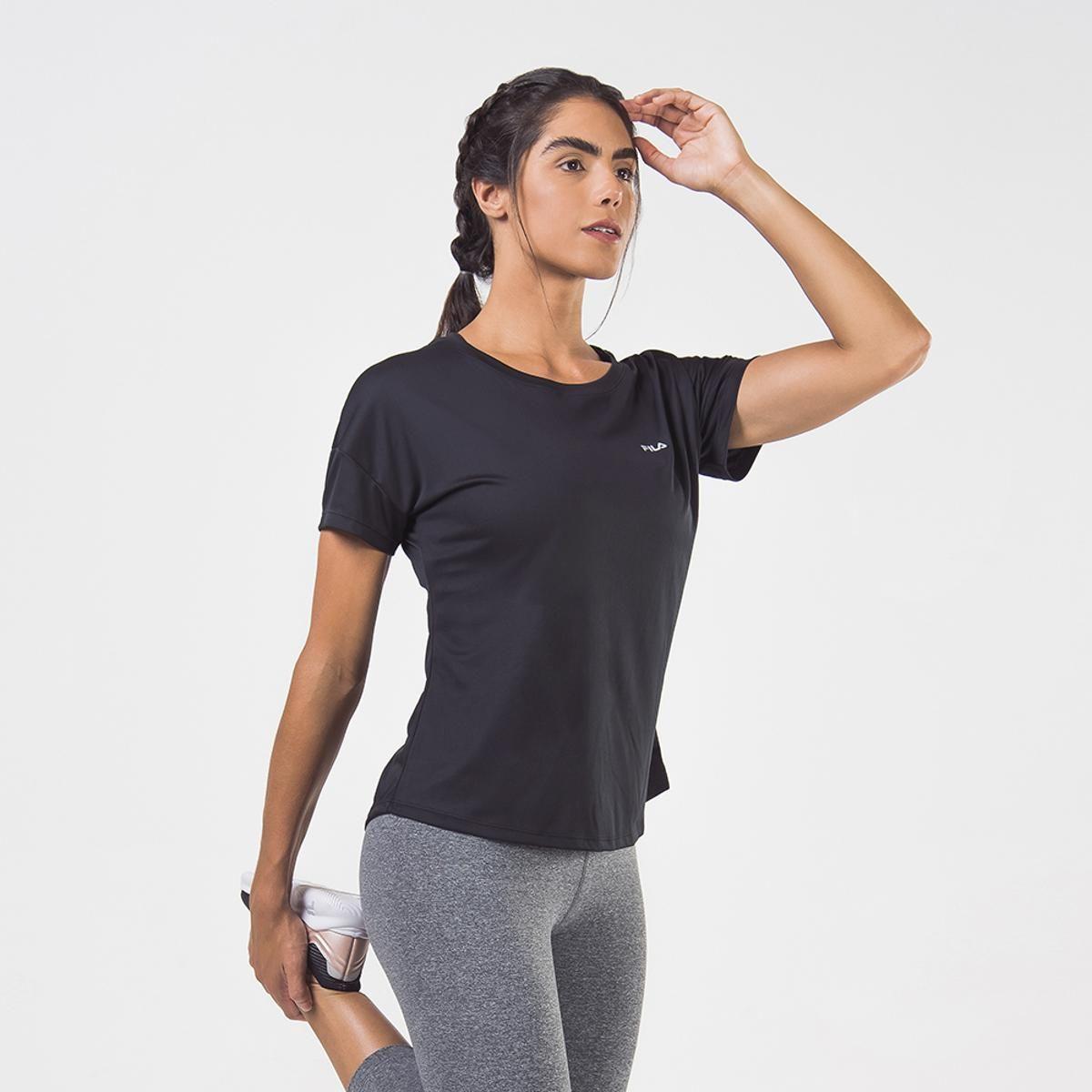 Polera Fila Basic Sports Mujer Negro-1