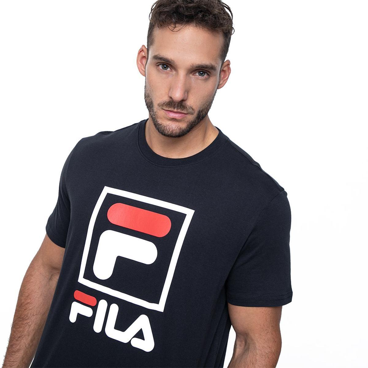 Polera Fila Stack New Hombre Negro-2