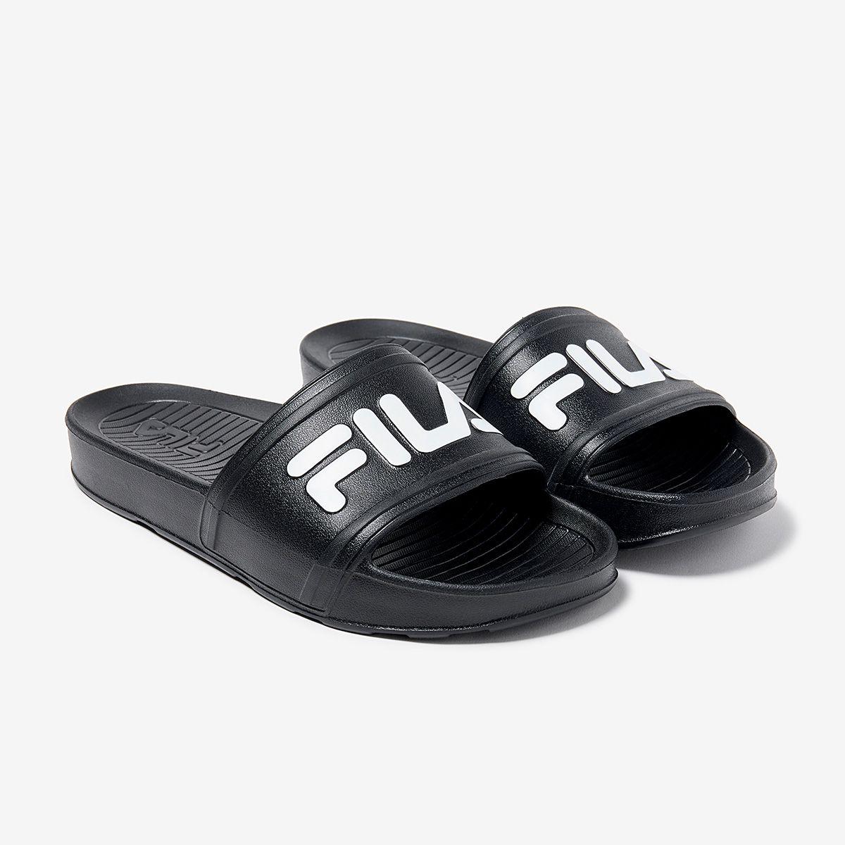 Sandalia Fila Action Slide Mujer Negro-2