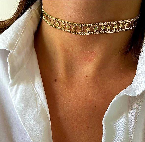 Collar Choker Oro Mujer Para Regalo Emma - Cantarina-1