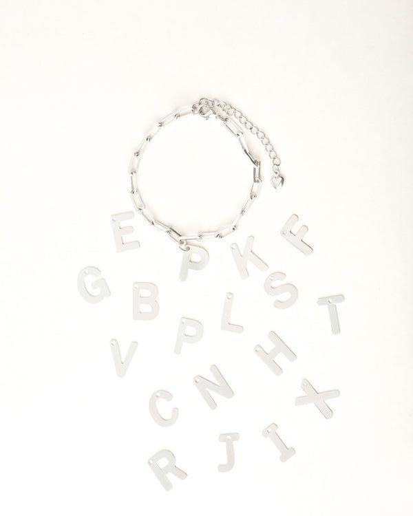 PULSERA PLATA  MUJER LETRA I CATALINA - CANTARINA-0