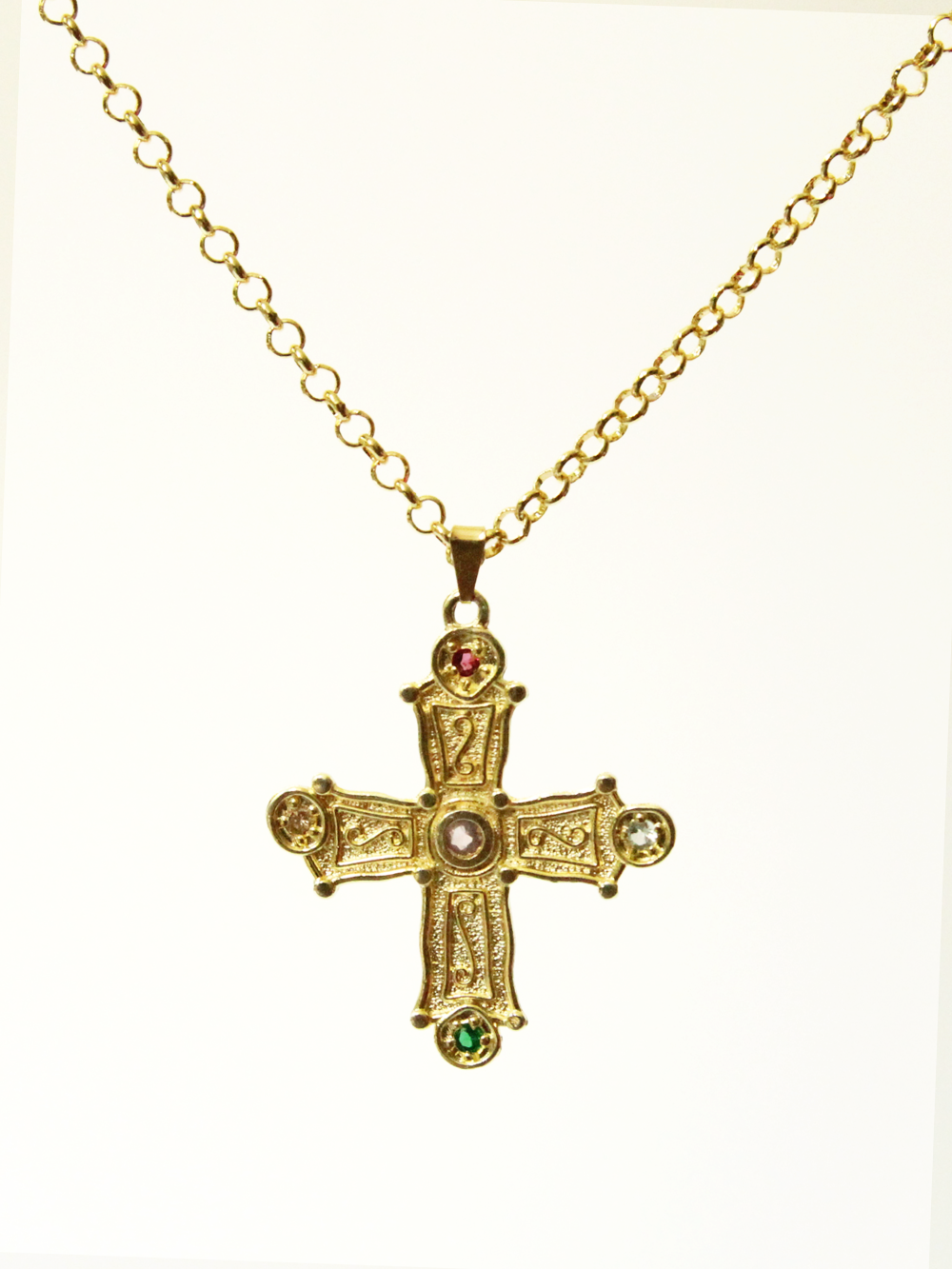 COLLAR ORO CRUZ POLA REGALO MUJER-0