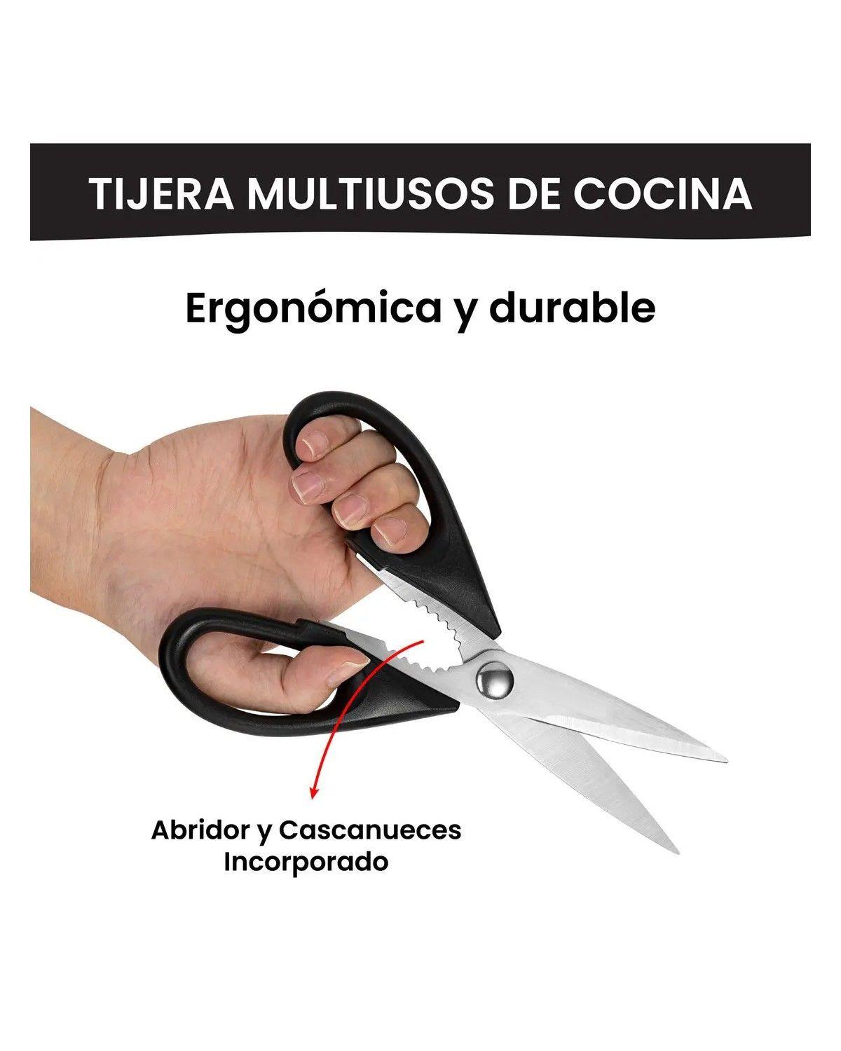 Tijeras De Cocina Multiusos Aleman Acero Color Negro-3